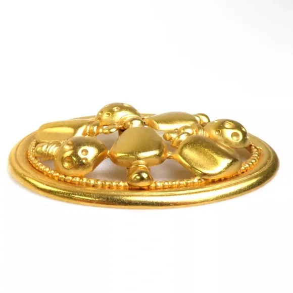 CHRISTIAN DIOR Parfums Pin Brooch Gold Plated ~2”x1.6” vintage. - Picture 4 of 5